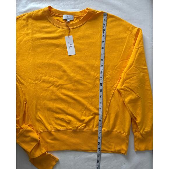 AG Kylan Crop Tie Sweatshirt in Golden Ochre Size L - Picture 9 of 10
